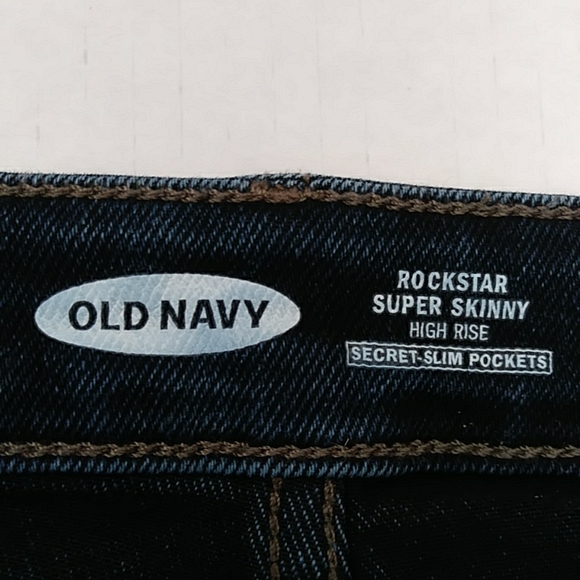 Old Navy Rockstar Super Skinny High Rise Secret Slim Pocket Jeans 10 Blue - Picture 2 of 16